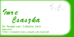 imre csaszka business card