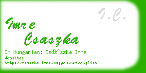 imre csaszka business card